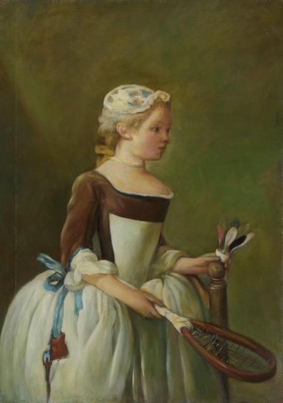 null D'après Jean-Baptiste CHARDIN (1699-1779)
La fillette au volant
Huile sur toile.
50...