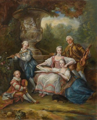 null D'après Hubert DROUAIS (1699-1767)
Le marquis de Sourches et sa famille dit...