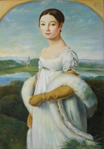 null D'après Jean Auguste Dominique INGRES (1780-1867)
Mademoiselle Rivière
Huile...