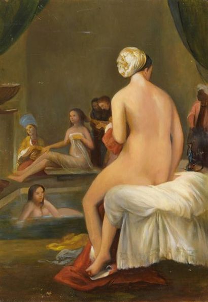 null D'après Jean Auguste Dominique INGRES (1780-1867)
Le bain turc 
Huile sur panneau....