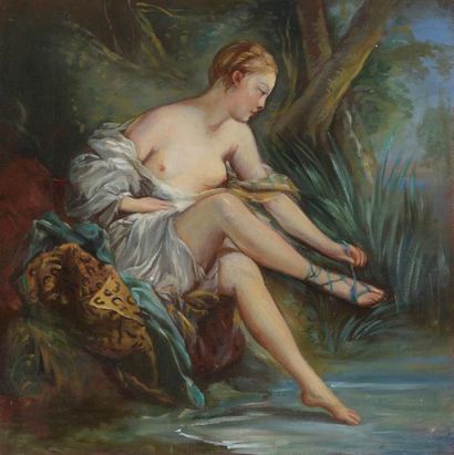 null D'après François BOUCHER (1703-1770)
Diane après la chasse (détail)
Huile sur...