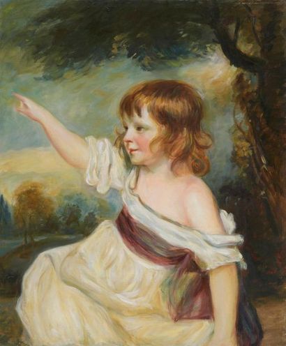 null D'après Joshua REYNOLDS (1723-1792)
Master Hare
Huile sur toile. 
55 x 46 cm...