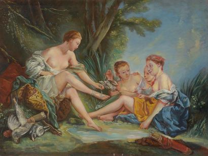 null D'après François BOUCHER (1703-1770)
Le retour de la chasse de Diane
Huile sur...