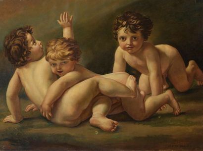 null D'après Jacques Louis DAVID (1748-1825)
Les Sabines (détail)
Huile sur toile....