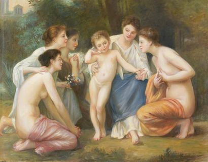 null D'après William BOUGUEREAU (1825-1905)
Admiration
Huile sur toile.
89 x 116...