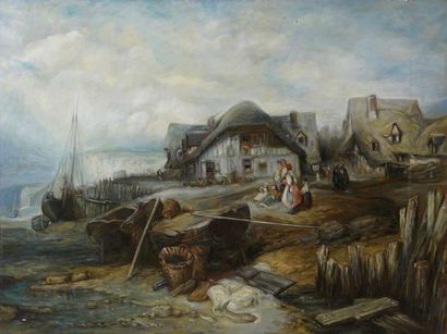 null D'après Eugène ISABEY (1804-1886)
Plage à marée basse
Huile sur toile.
60 x...