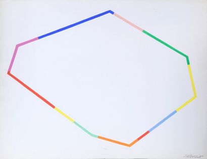 Joël FROMENT (1938) 
Polygone graphique 
Acrylique...