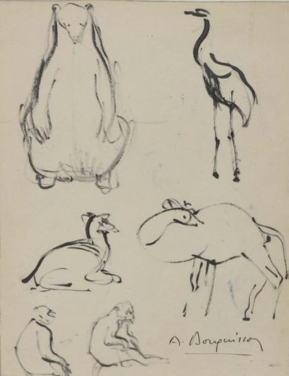 null Albert BOUQUILLON (1908-1997)


Lot de 3 dessins


Au zoo





- Otaries : Pierre...