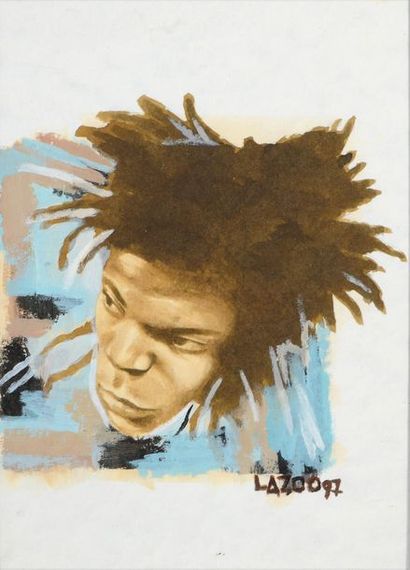 null LAZOO (1969)
Jean-Michel Basquiat, (19)97
Acrylique et encre sur papier
Signé...