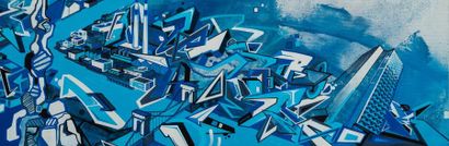 null TAKT (XXe)
Aqua'TAKT
Acrylique et aérosol sur toile, signée
50 x 150 cm