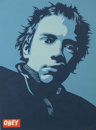 null SHEPARD FAIREY (1970) 
Johnny Rotten, 2002 
Sérigraphie sur papier.
Photographie...