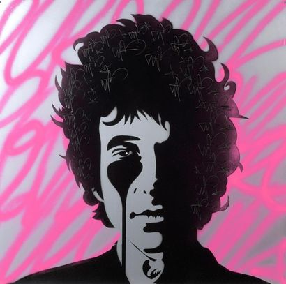 null PURE EVIL (1968)
Bob Dylan
Pochoir sur feuille de métal
Signée et datée 2018...