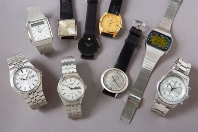 Lot de neuf montres de poignet pour homme...
