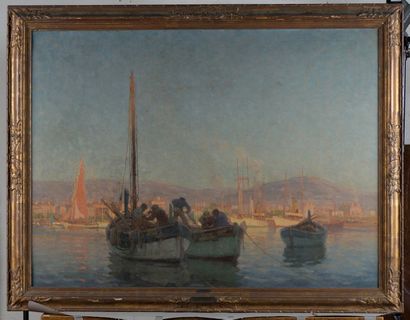 null Paul JOBERT (1863-1942)


Le port de Cannes au soleil couchant


Huile sur toile.


Signée...