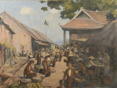 null NGUYEN MAI THU (act.c.1930-1955)


Scène de marché


Huile sur toile. 


Signée...