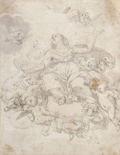 null Lot de deux dessins :


Attribué à Giovanni Mauro della ROVERE (1575 – 1640)


Le...