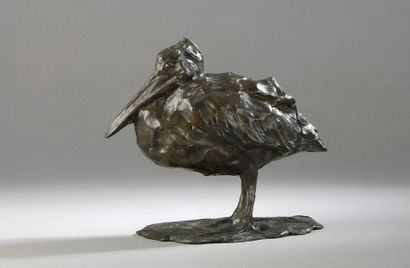 null Rembrandt BUGATTI (1884-1916)  
Pélican au repos  
Circa 1904 
Bronze à patine...