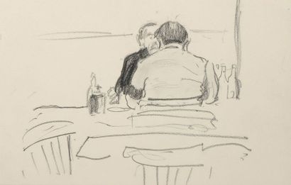 null *William NICHOLSON (1872-1949) 


Conversation dans un restaurant 


Crayon.


Non...