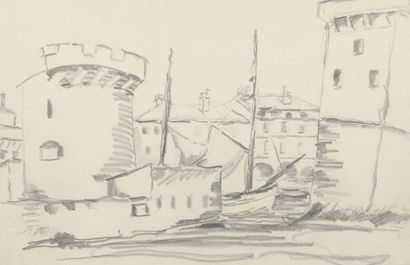 null *William NICHOLSON (1872-1949) 


Lot de trois dessins :





Fort de La Rochelle...
