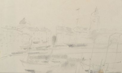 null *William NICHOLSON (1872-1949) 


Lot de trois dessins : 





Port de La Rochelle...