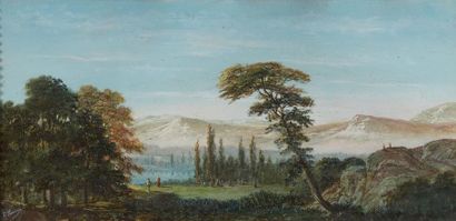 null E. FERRIÈRE (actif au XIXe siècle)
Paysages de la campagne italienne
Paire de...