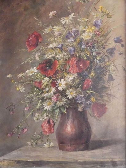 null BRANDT?
Nature morte au bouquet de fleurs
Huile sur toile, signée
70 x 48,5...