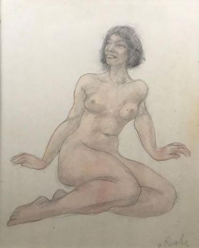 null NON VENU
Odilon ROCHE (1868-1947)
Nu attentif
Aquarelle et crayon sur papier,...