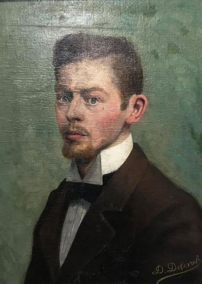 null D. DELEVAL (XIX-Xxè)
Portrait d'un jeune homme
Huile sur toile marouflée signée...