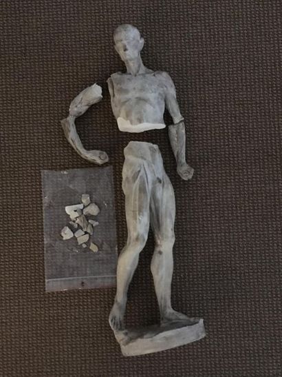 Anatomie d'homme en plâtre, accidenté. H...