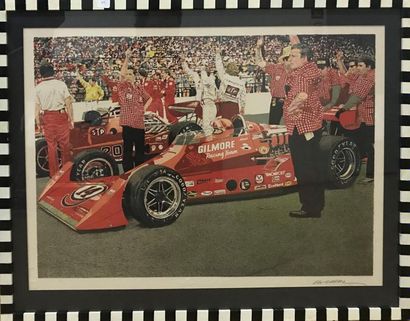 null DEUX LITHOGRAPHIES EN COULEURS
Indianapolis 500, A.P et signé en bas à droite
Marlboro,...