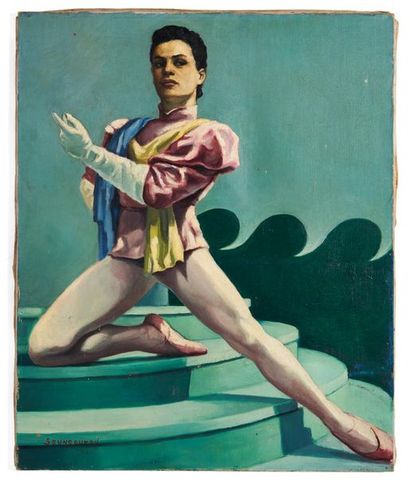 null Antonin SOUNGOUROFF (1911-1982)
Danseur, 1943
Huile sur toile, signée et datée...