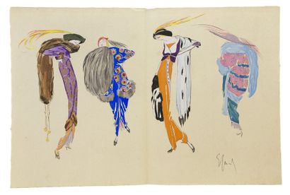 null * Sachetti, Enrico. - Robes et Femmes. Paris, Dorbon Ainé, 1913. Portefeuille...