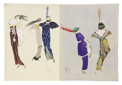 null * Sachetti, Enrico. - Robes et Femmes. Paris, Dorbon Ainé, 1913. Portefeuille...