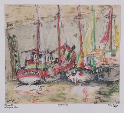 Félix SCHIVO (1924-2006) 

LOT DE SIX DESSINS : ETUDES DE BATEAUX (HONFLEUR) ET PROJETS...