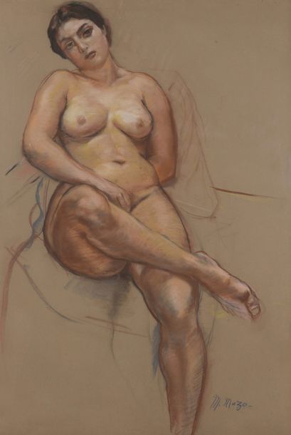 Maurice MAZO (1901-1989) 

NU ASSIS, JAMBES CROISEES, TETE INCLINEE, 1950-1960


Pastel


Signé...