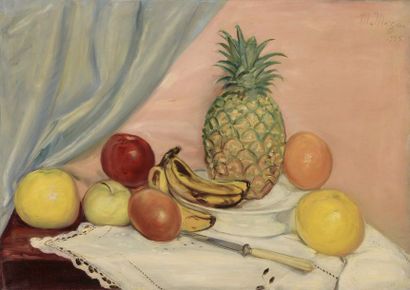 Maurice MAZO (1901-1989) 

COMPOSITION DE FRUITS AVEC ANANAS, 1955


Huile sur toile


Signée...