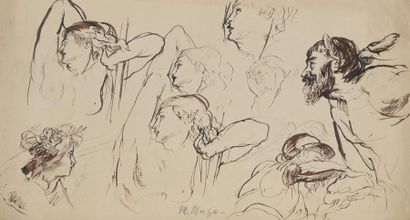 Maurice MAZO (1901-1989) 

ÉTUDES DE TETES, D’APRES PIERRE-PAUL RUBENS (1577-1640),...