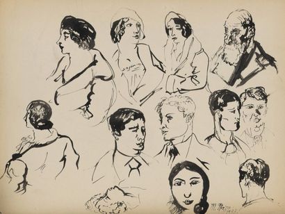 Maurice MAZO (1901-1989) 

DOUZE TETES D’HOMMES ET FEMMES, 1933


Encre de Chine


Signé...