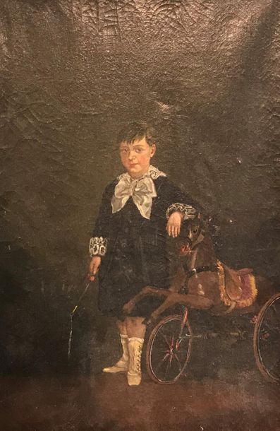 null Ecole du XIXème siècle
Garconnet et son tricycle de salon
Huile sur toile
32,5...