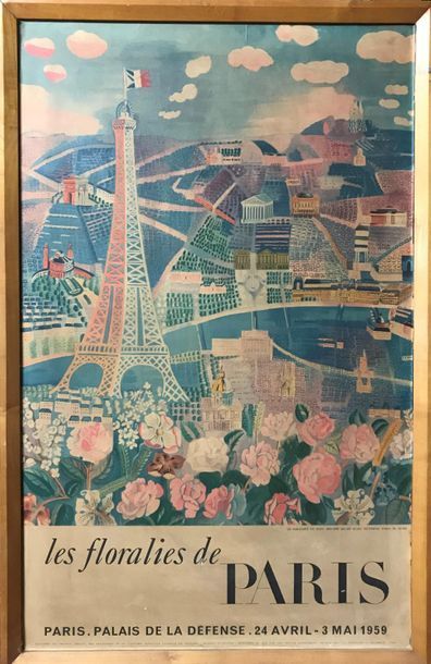 null Les Floralies de Paris, 1954
Deux affiches collées sur panneau de l'évènement,...