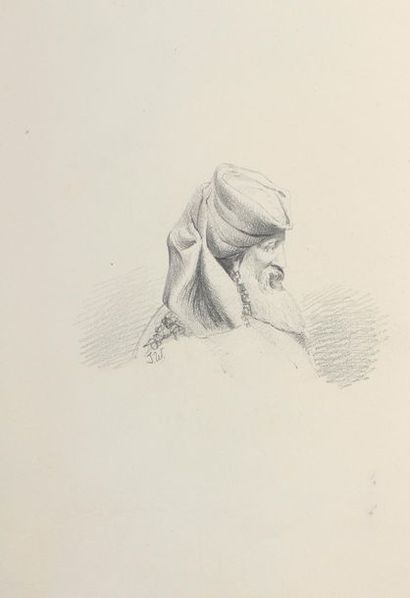 null École FRANCAISE du XIXème siècle
Portrait d’homme au turban de profil
Crayon...