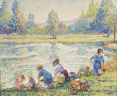 null Yvonne CANU (1921-2007)


Lavandières et enfants au bord d’un lac


Huile sur...