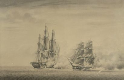 null Attribué à OZANNE (XIXe siècle)


Bataille navale


Plume et lavis d’encre sur...