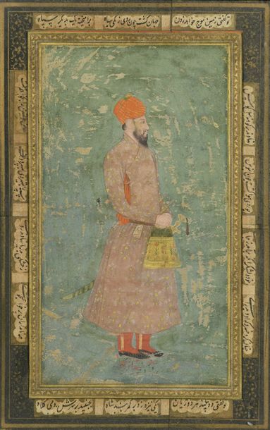 Portrait d'un dignitaire, Inde Moghole, XVIIème...