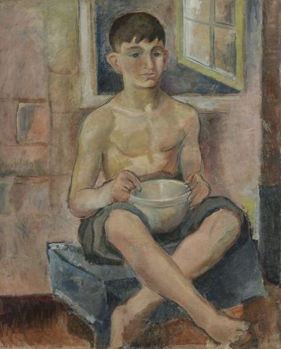 null Ecole de Paris, vers 1930


Jeune homme assis au bol


Huile sur toile.


Trace...