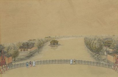 null École ANGLO-CHINOISE du XIXe siècle


Promeneurs sur un pont


Crayon noir,...