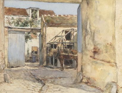 null Alphonse PECQUEREAU (Valenciennes 1831 - vers 1910)


Cheval dans une cour de...
