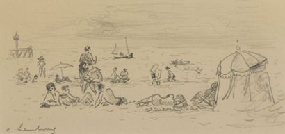 null André HAMBOURG (1909-1999)


Baigneurs sur la plage de Trouville


Crayon sur...