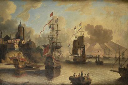 null Peter van den VELDE (Anvers 1634-1723)


Bateaux hollandais aux abords d’une...