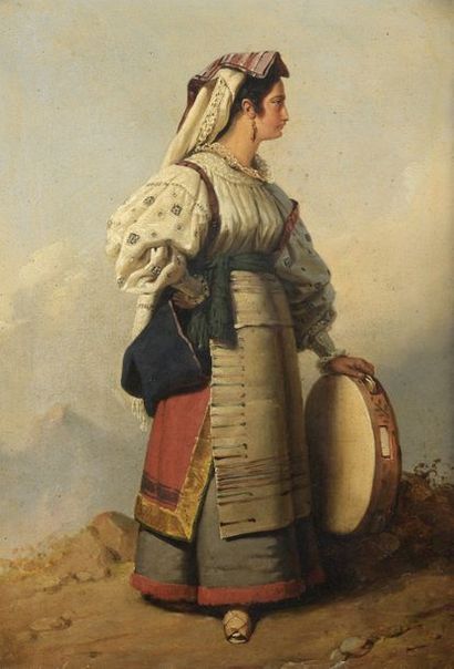 null Édouard PINGRET (1788-1875)


Napolitaine au tambourin


Huile sur papier marouflé...